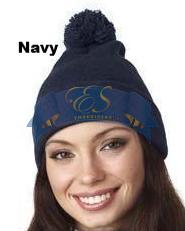 Knit Pom-Pom Beanie with Cuff - ES Embroidery