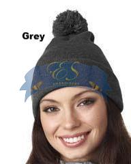 Knit Pom-Pom Beanie with Cuff - ES Embroidery