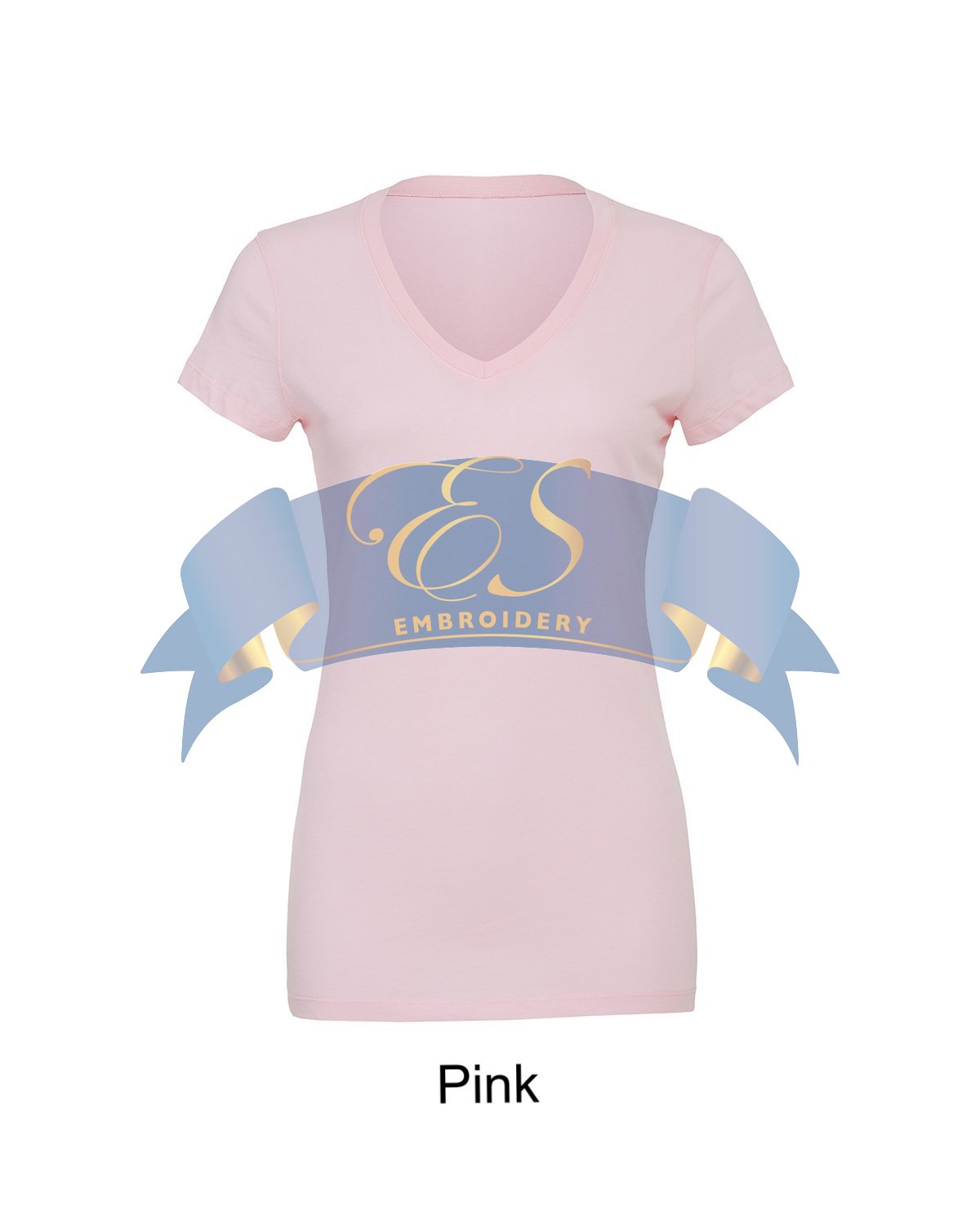 Short Sleeve V-Neck T-Shirt - ES Embroidery