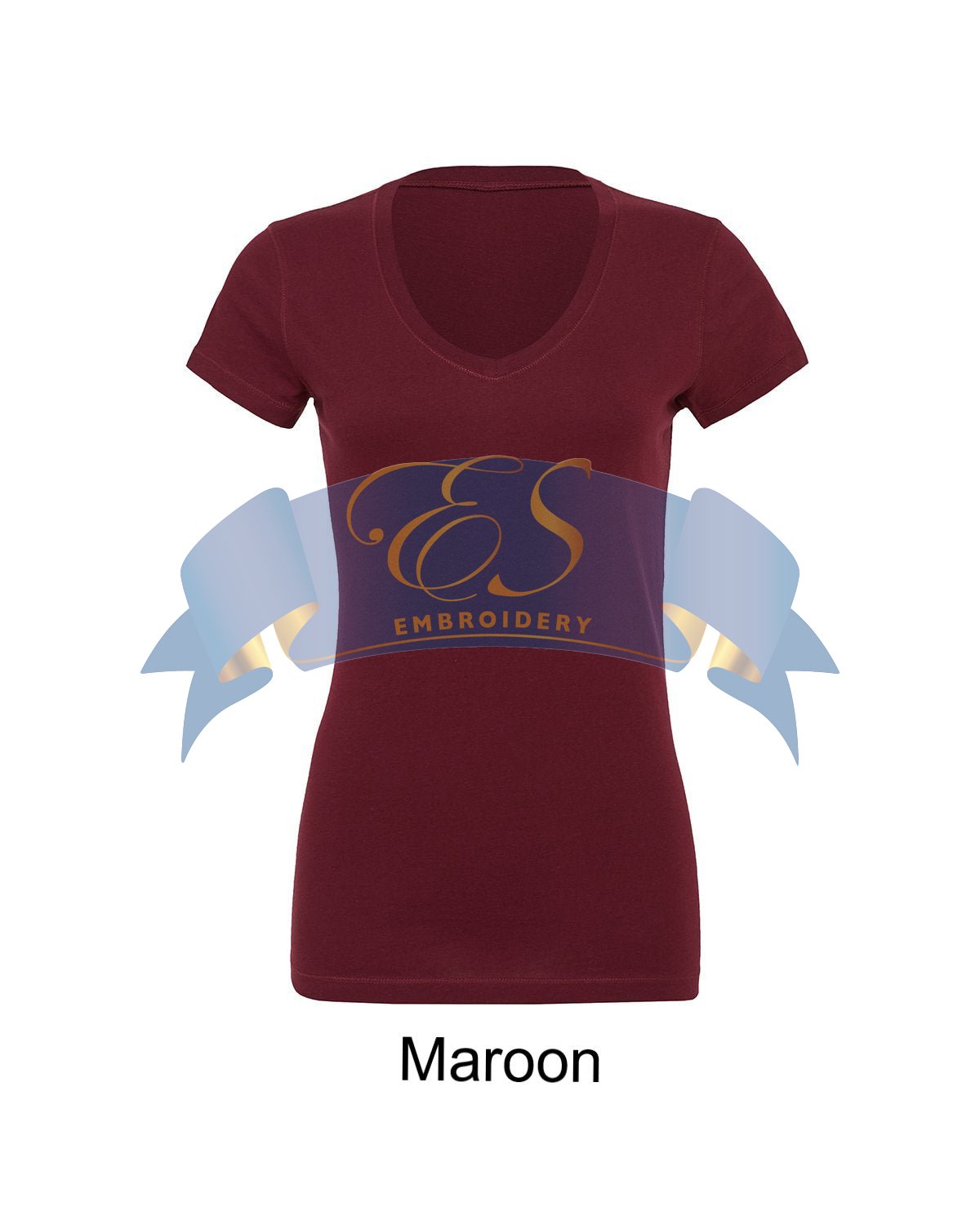 Short Sleeve V-Neck T-Shirt - ES Embroidery