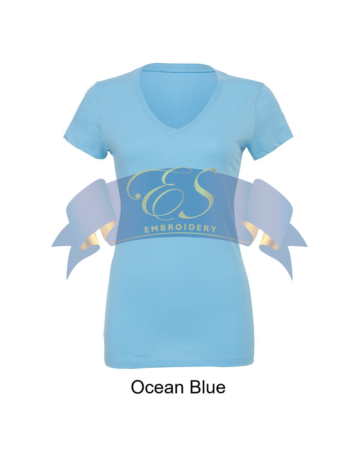 Short Sleeve V-Neck T-Shirt - ES Embroidery