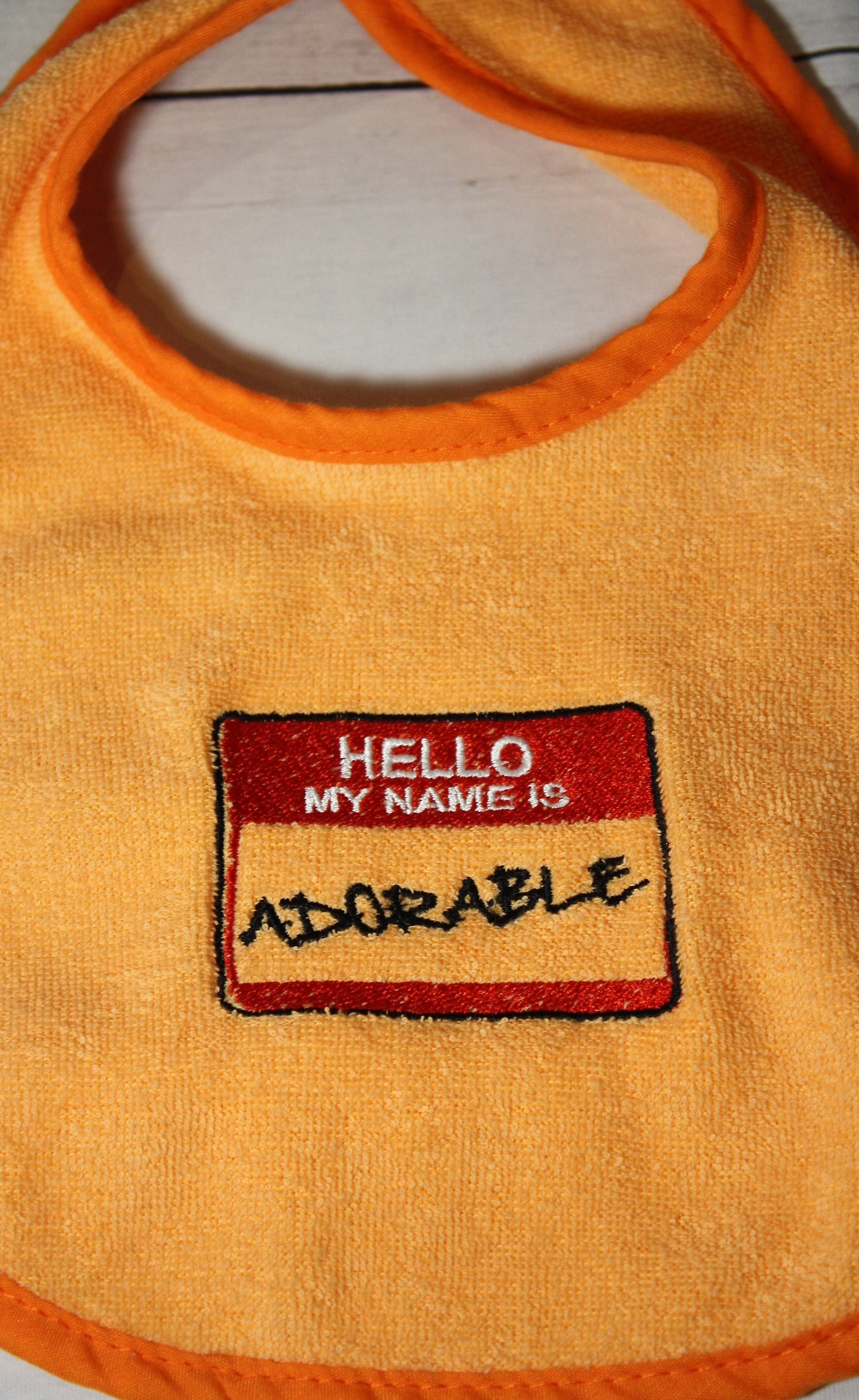 Hello my Name is Adorable Bib