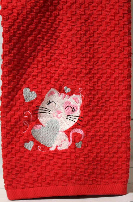 Sweetheart Cat Kitchen Towel
