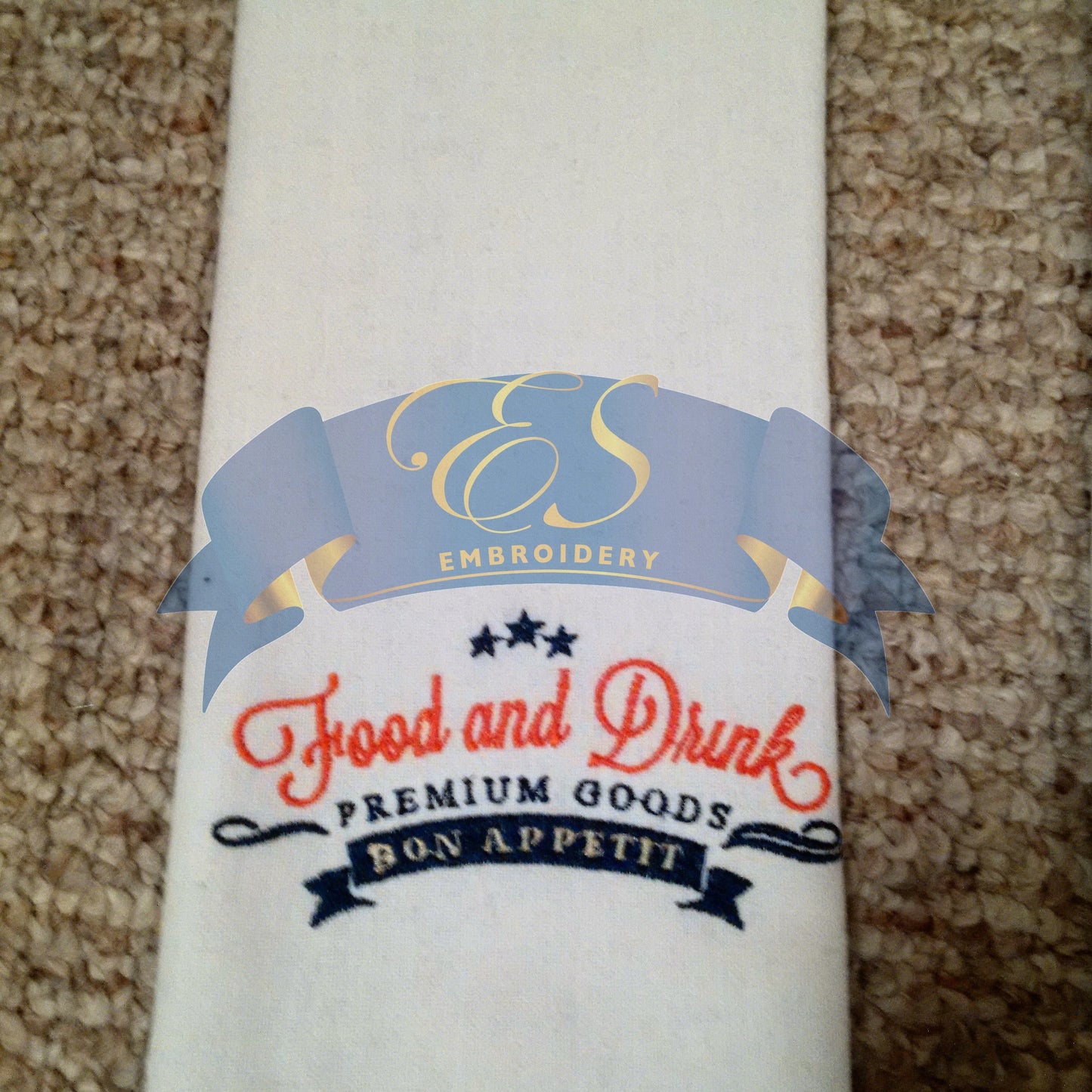 Food & Drink Striped Kitchen Towel