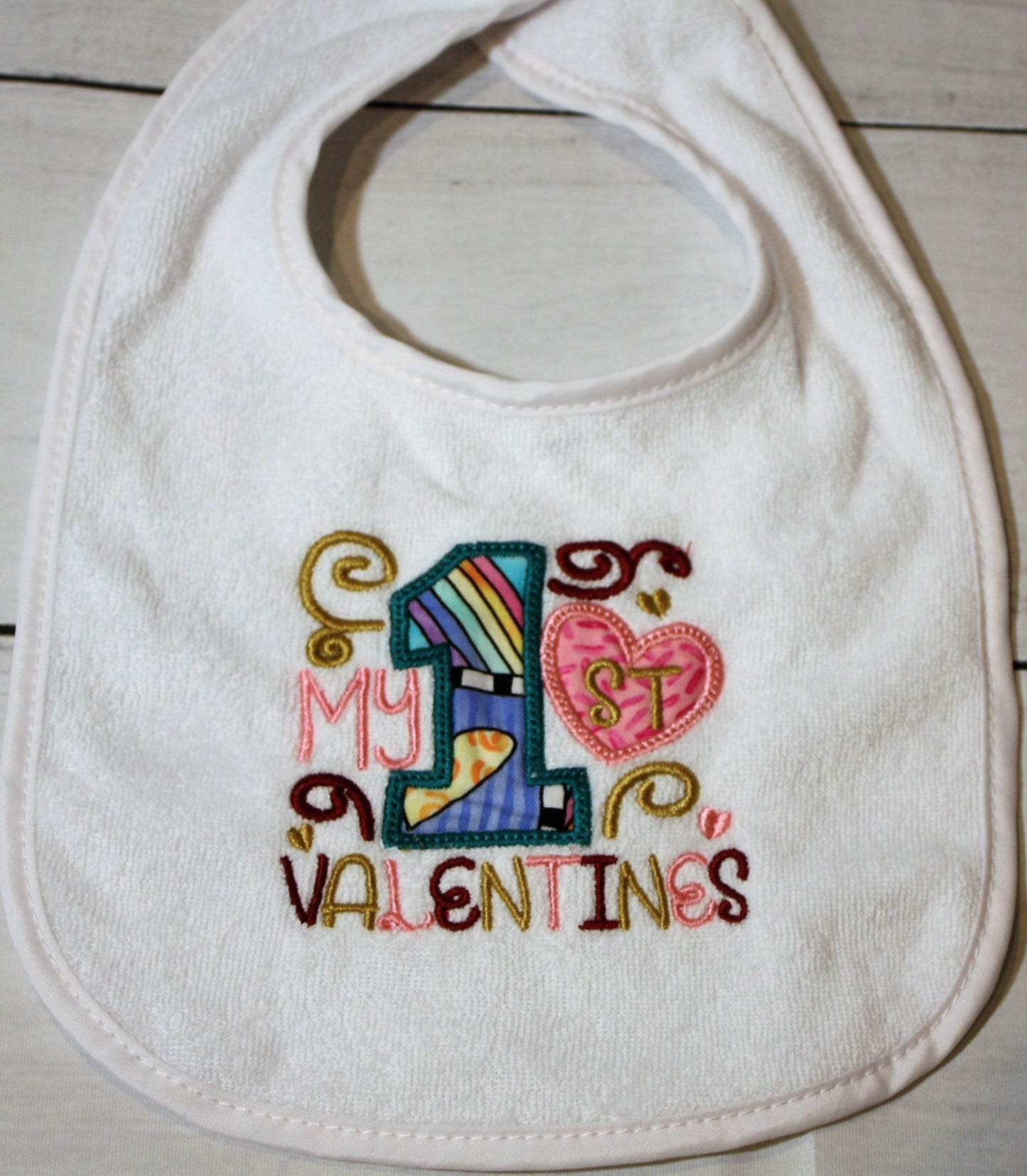 Girl's My 1st Valentine's Bib