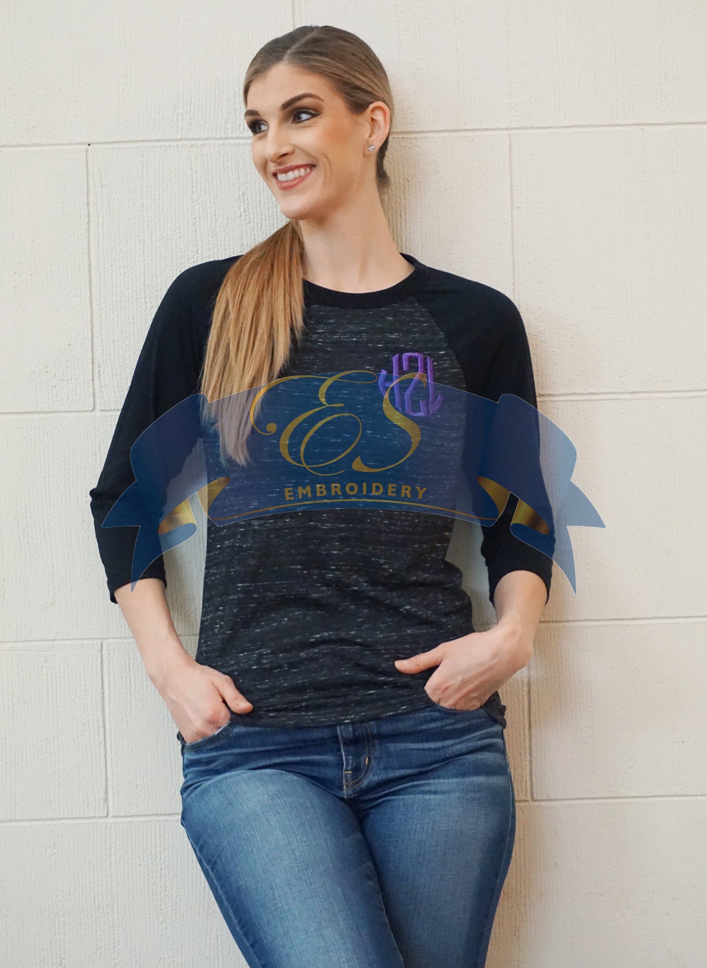 3/4-Sleeve Baseball T-Shirt - ES Embroidery