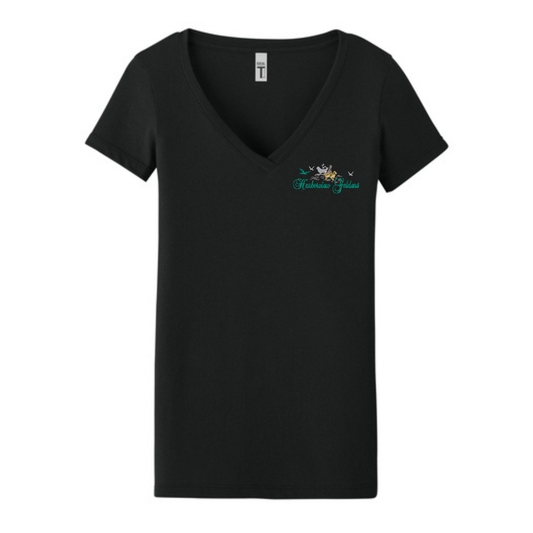 Harborview Goldens - Women's Vneck T-Shirt - Embroidered Left Chest - NL1540