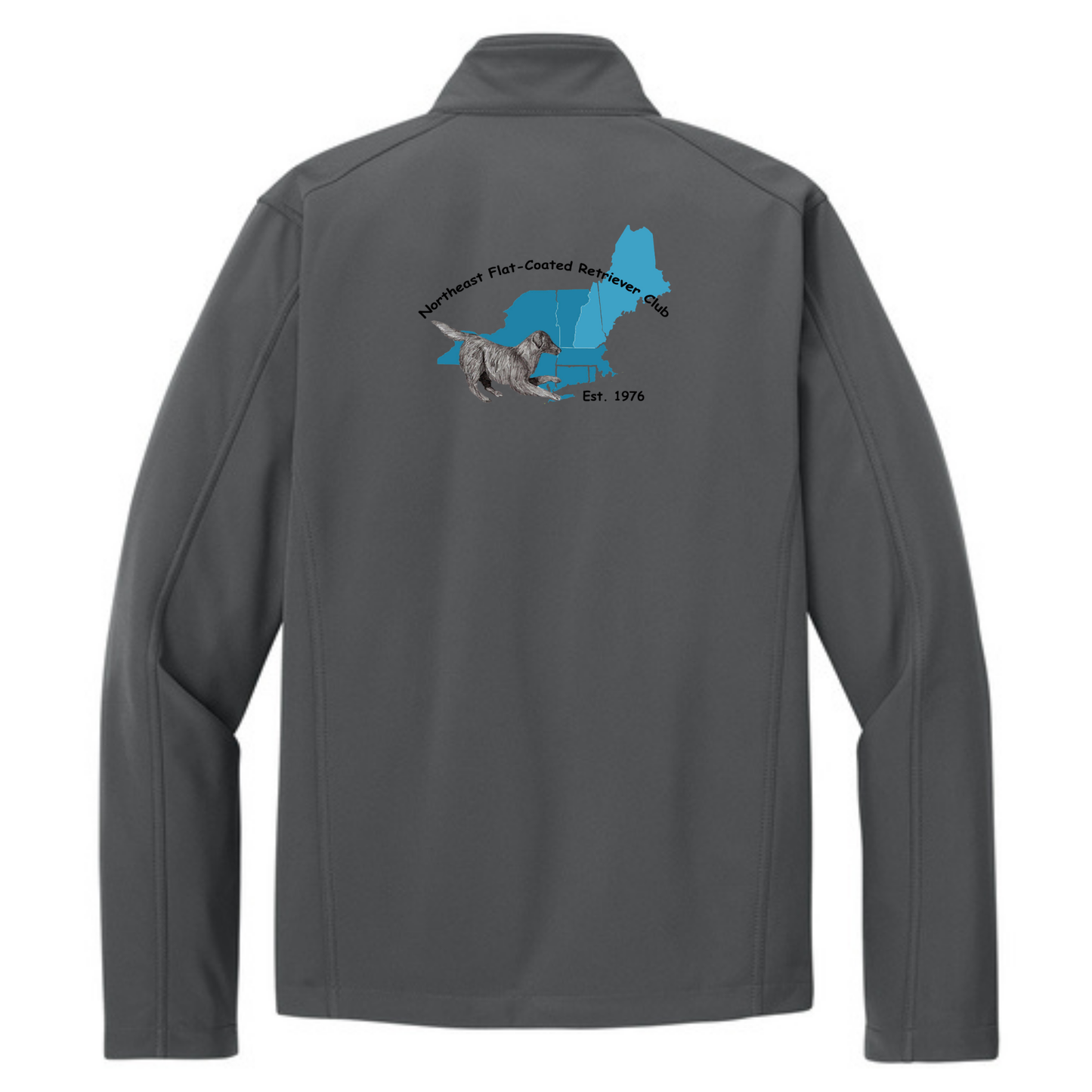 NE Flat Coated Retriever Club- Men's Soft Shell Jacket- DTF Left Chest & Back- PA-J317