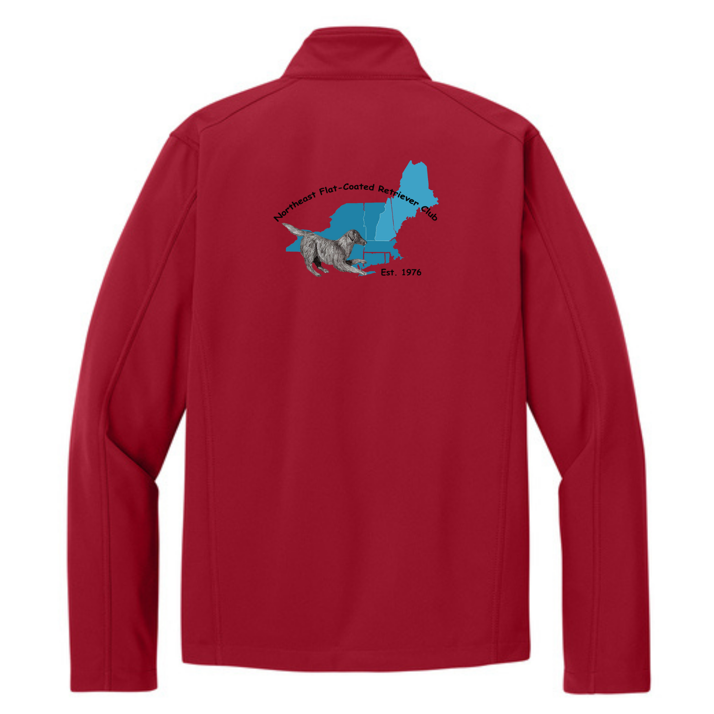 NE Flat Coated Retriever Club- Men's Soft Shell Jacket- DTF Back- PA-J317