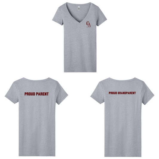 Chiaravalle Academy Proud Parent or Grandparent - Women's V-Neck T-Shirt - DTF Left Chest & Back - NL1540