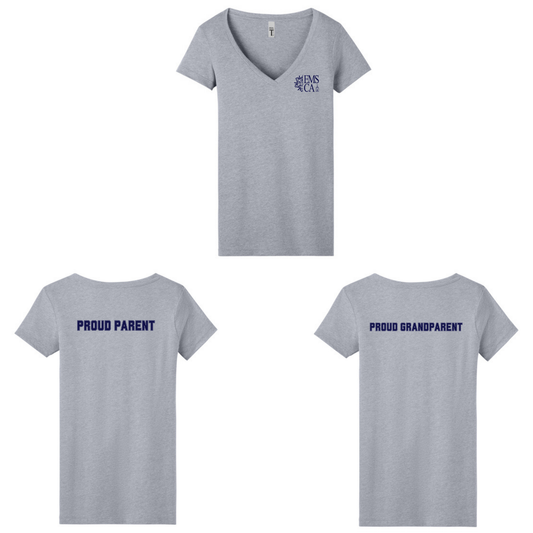Enfield Montessori Proud Parent, Grandparent, Alumni - Women's V-Neck T-Shirt - DTF Left Chest & Back - NL1540