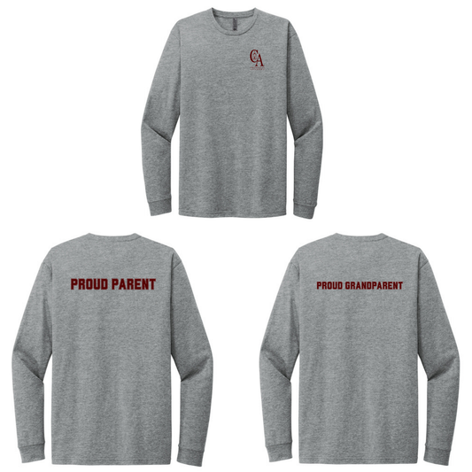 Chiaravalle Academy Proud Parent or Grandparent - Unisex Long Sleeve T-Shirt - DTF Left Chest and Back - NL6211
