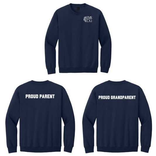 Enfield Montessori Proud Parent, Grandparent, Alumni - Sweatshirt - Unisex - DTF Left Chest and Back - Gildan 18000
