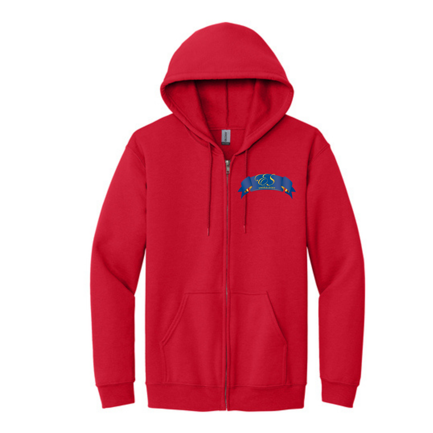 Es Embroidery Zip Up Hoodie