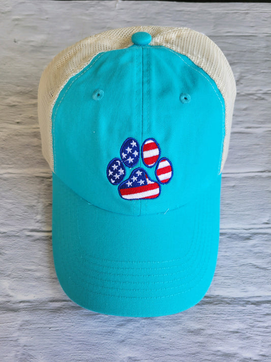 American Flag Paw Print Hat