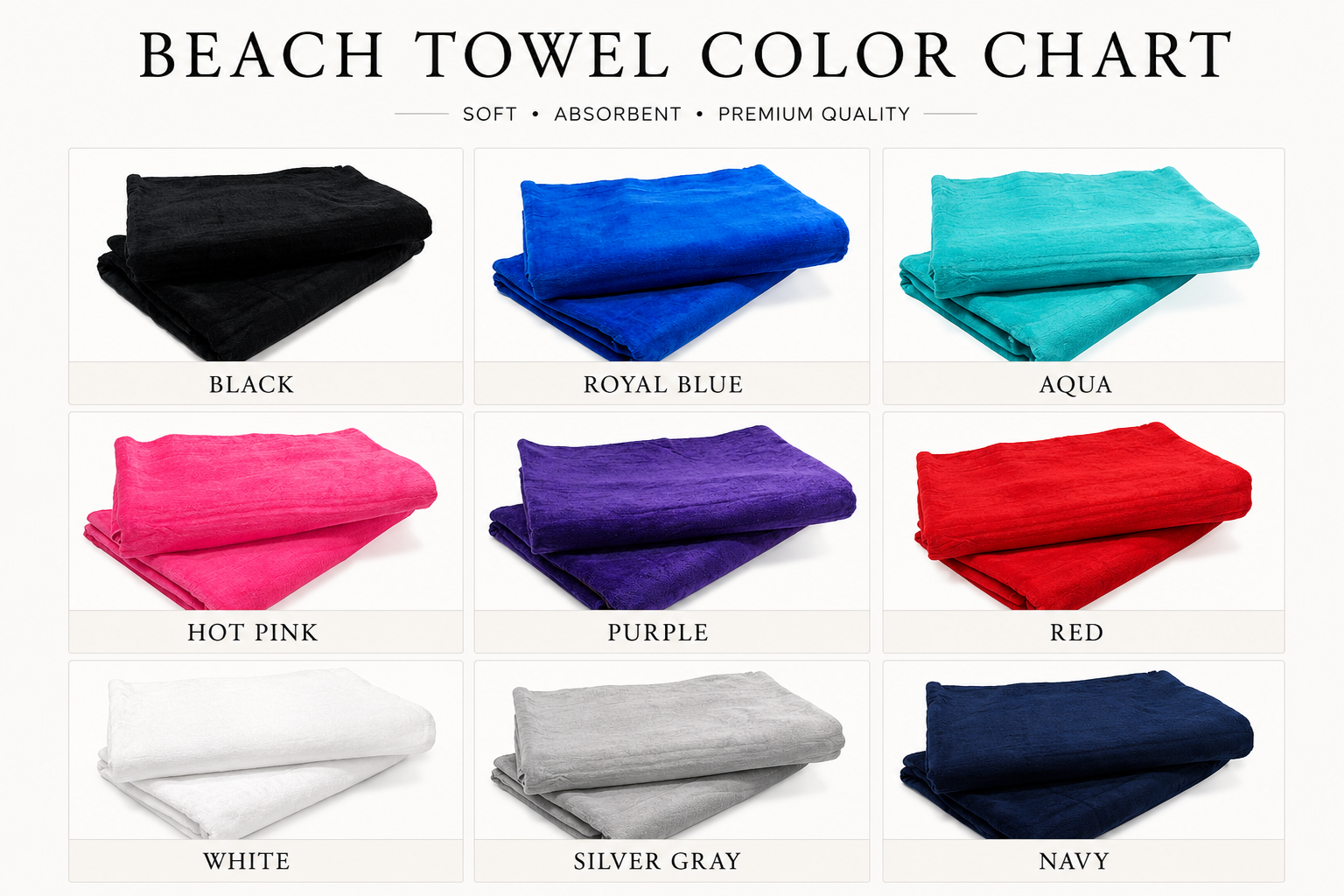 Beach Towel Color Chart