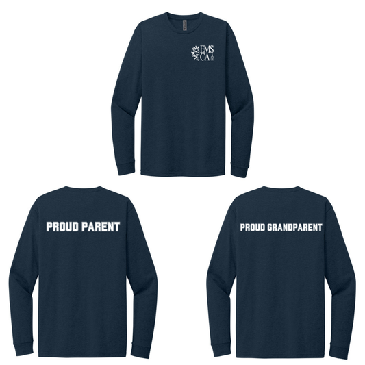 Enfield Montessori Proud Parent, Grandparent, Alumni - Unisex Long Sleeve T-Shirt - DTF Left Chest and Back - NL6211