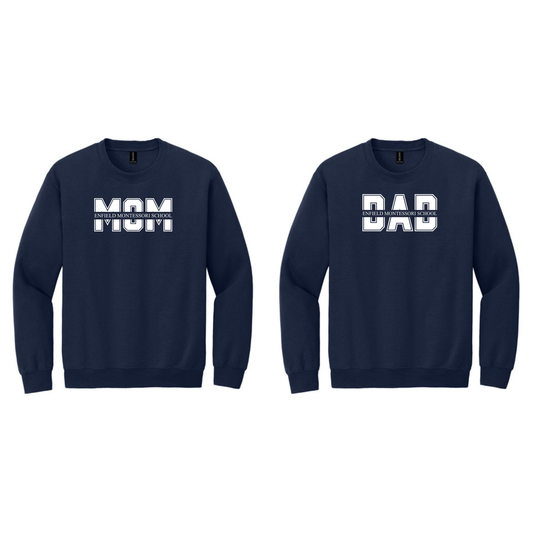 Enfield Montessori MOM or DAD - Sweatshirt - Unisex - DTF Center - Gildan 18000