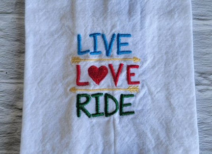 Live, Love, Ride Towel