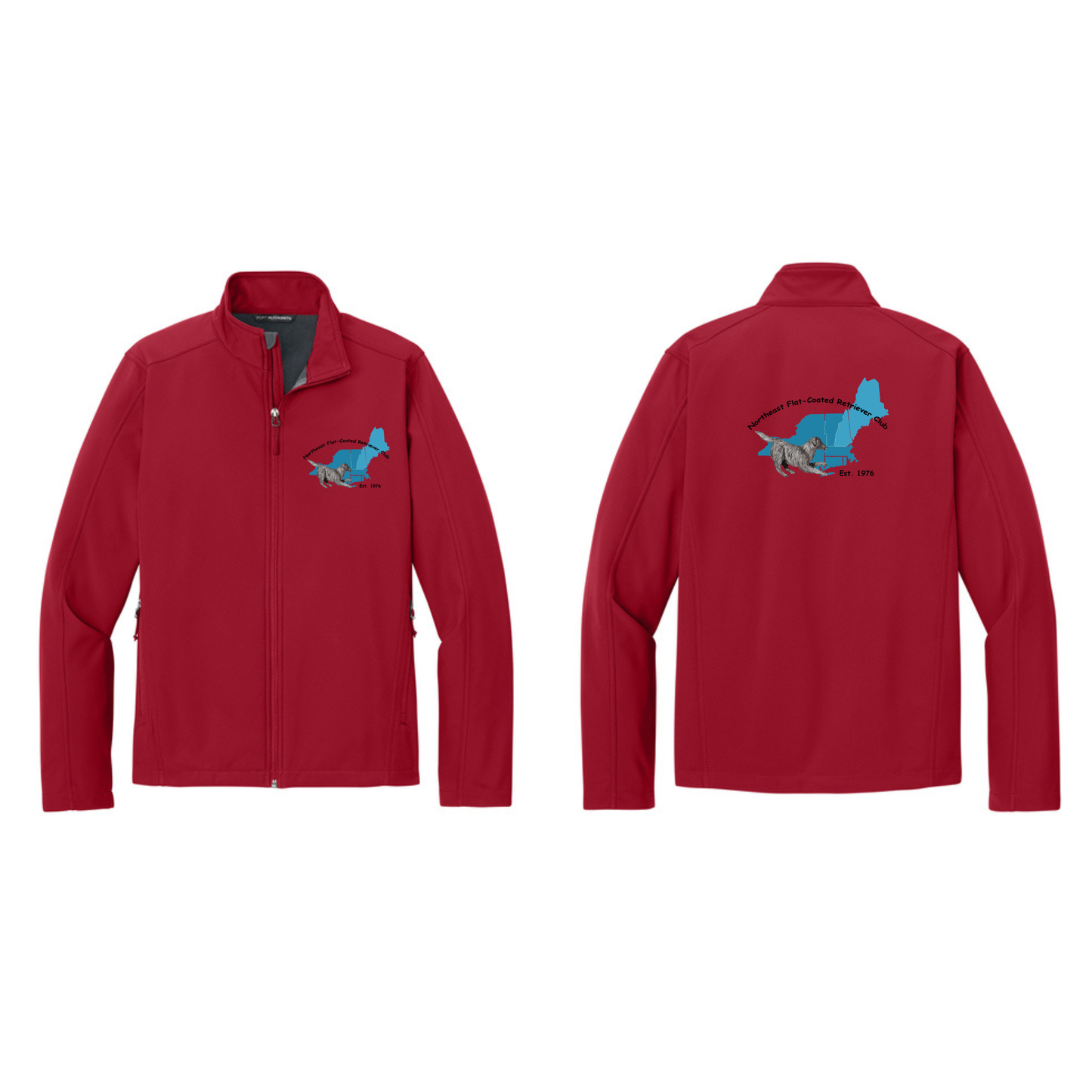 NE Flat Coated Retriever Club- Men's Soft Shell Jacket- DTF Left Chest & Back- PA-J317