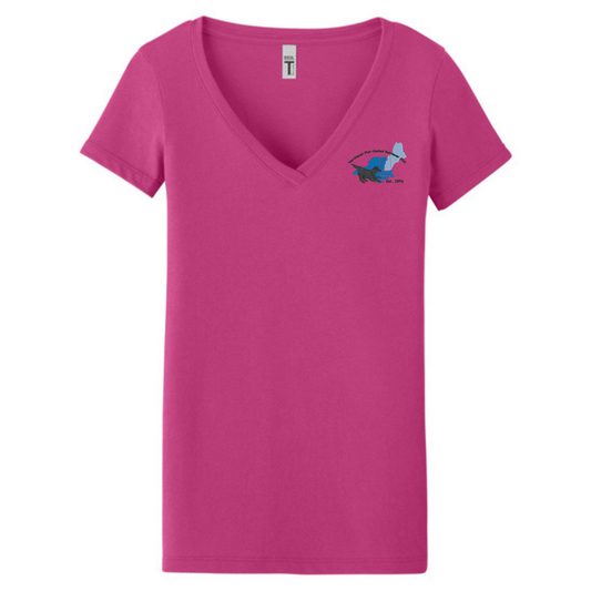 NE Flat Coated Retriever Club - Women's V-Neck T-Shirt - EMBROIDERED LEFT CHEST - NL1540