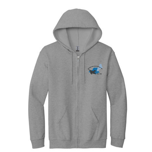 NE Flat Coated Retriever Club - Zip Up Hoodie - EMBROIDERED - Unisex - Gildan 18600