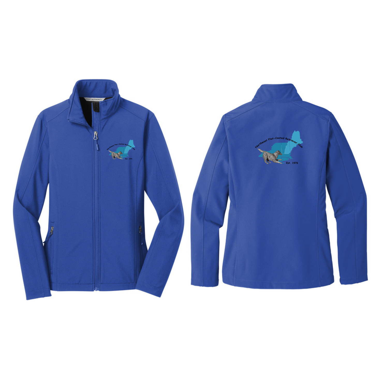 NE Flat Coated Retriever Club- Women's Soft Shell Jacket- DTF Left Chest & Back - PA-L317