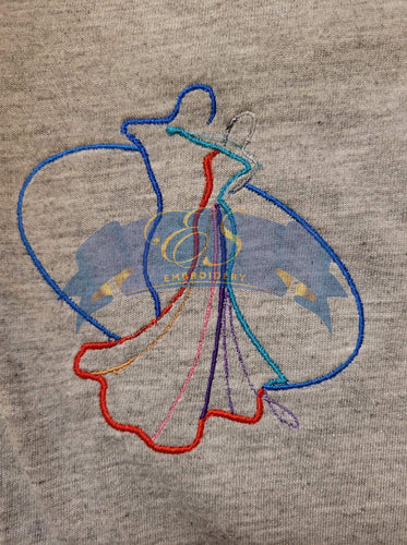 Ballroom Dancing Couple Outline in Circle