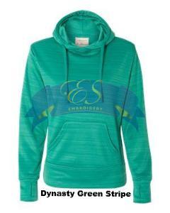 Odyssey Striped Poly Fleece Lapover Hood - ES Embroidery