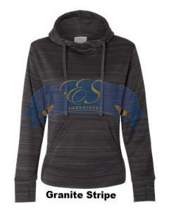 Odyssey Striped Poly Fleece Lapover Hood - ES Embroidery