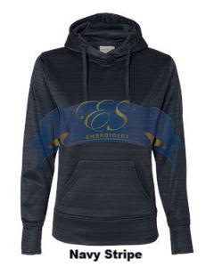 Odyssey Striped Poly Fleece Lapover Hood - ES Embroidery