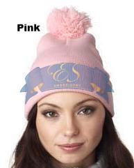 Knit Pom-Pom Beanie with Cuff - ES Embroidery