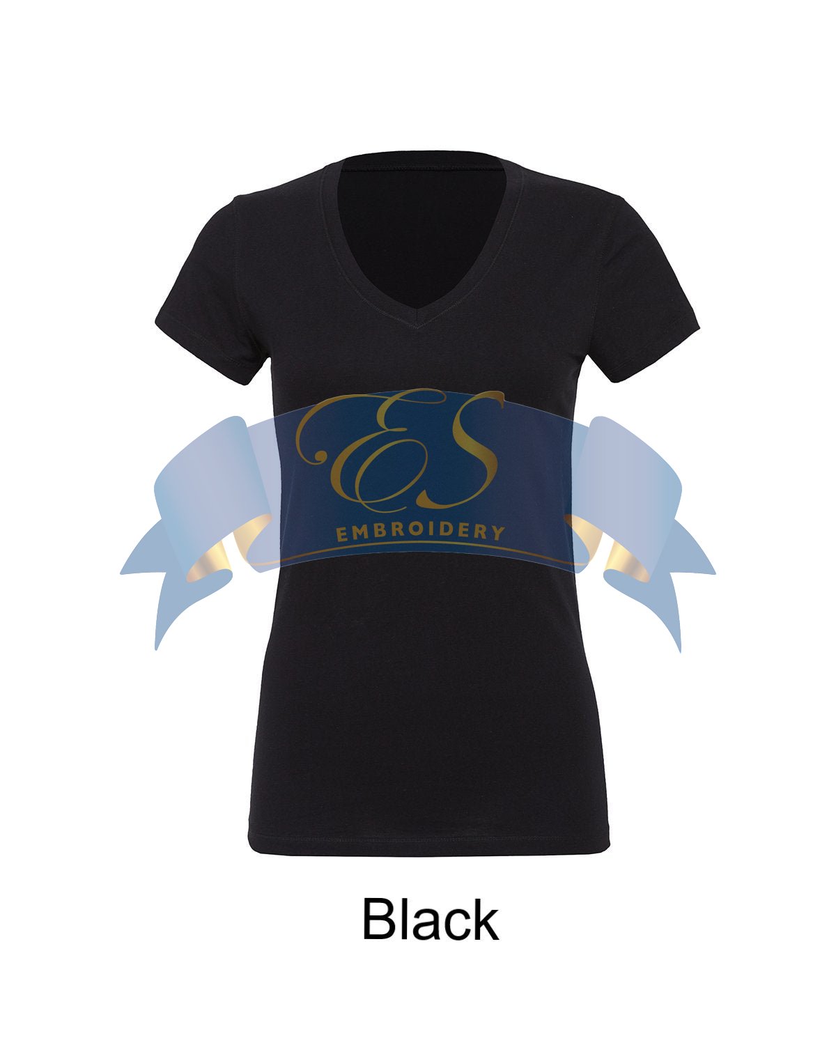 Short Sleeve V-Neck T-Shirt - ES Embroidery