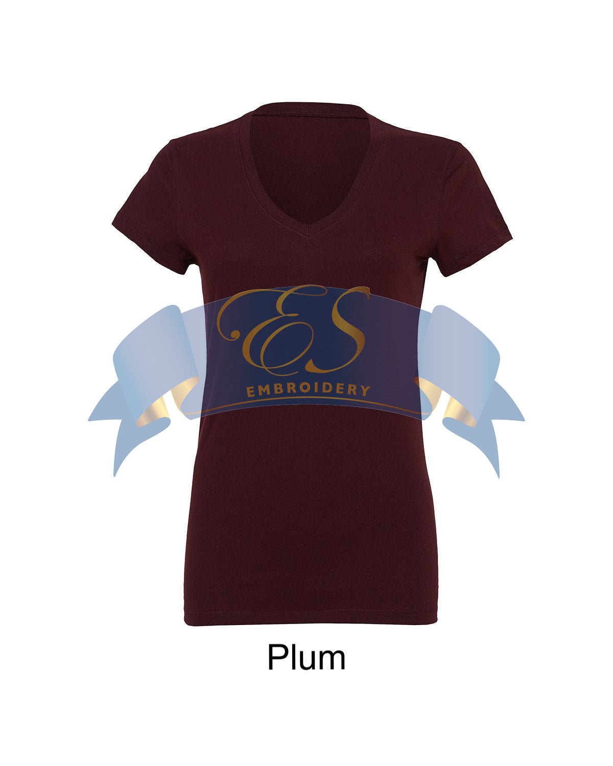 Short Sleeve V-Neck T-Shirt - ES Embroidery