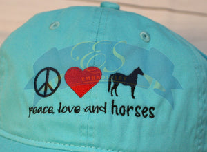 Peace, Love, and Horses Hat