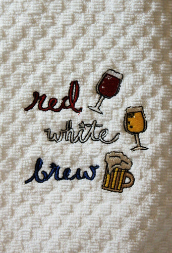 Red, White, Brew Towel