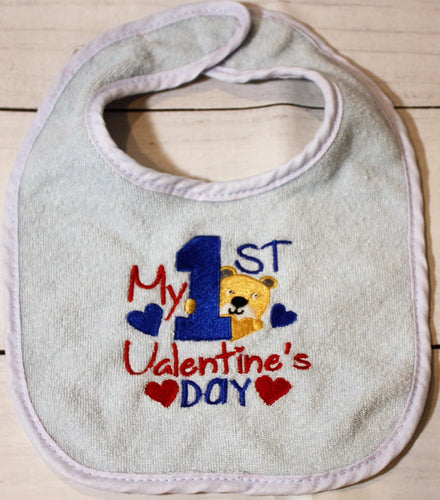 Boy's My 1st Valentine's Day Bib