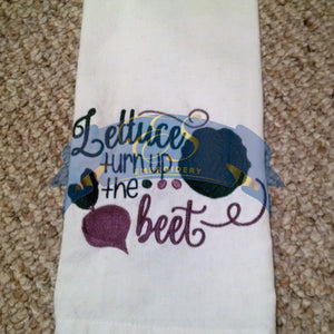 Lettuce Turn up the Beet Striped Kitchen Towel