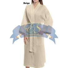 Mid Calf Length Waffle Weave Robe - ES Embroidery