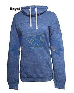 Melange Fleece Cowl Neck Sweatshirt - ES Embroidery