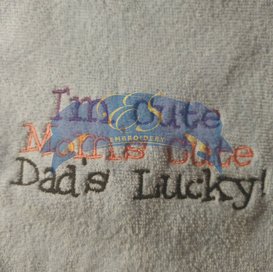 I'm Cute, Mom's Cute, Dad's Lucky Hooded Bath Towel